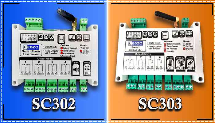 کنترل پیامکی لگزو مدل SC302 و SC303